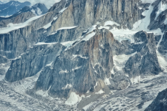 Climbers on K2, the savage mountain in Karakoram range.