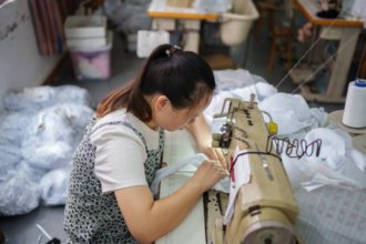 Workers sewing in Shein factories in Guangzhou