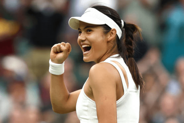Tennis player celebrating victory