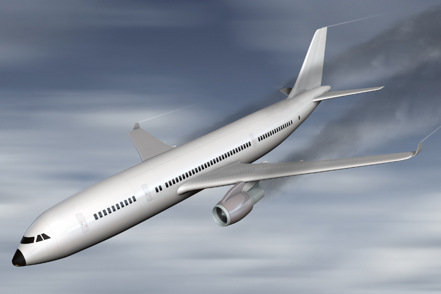 Airplane in distress mid-flight