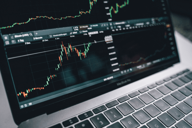 Stock market chart screen