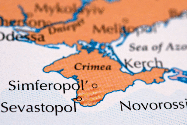 Map highlighting Crimea region