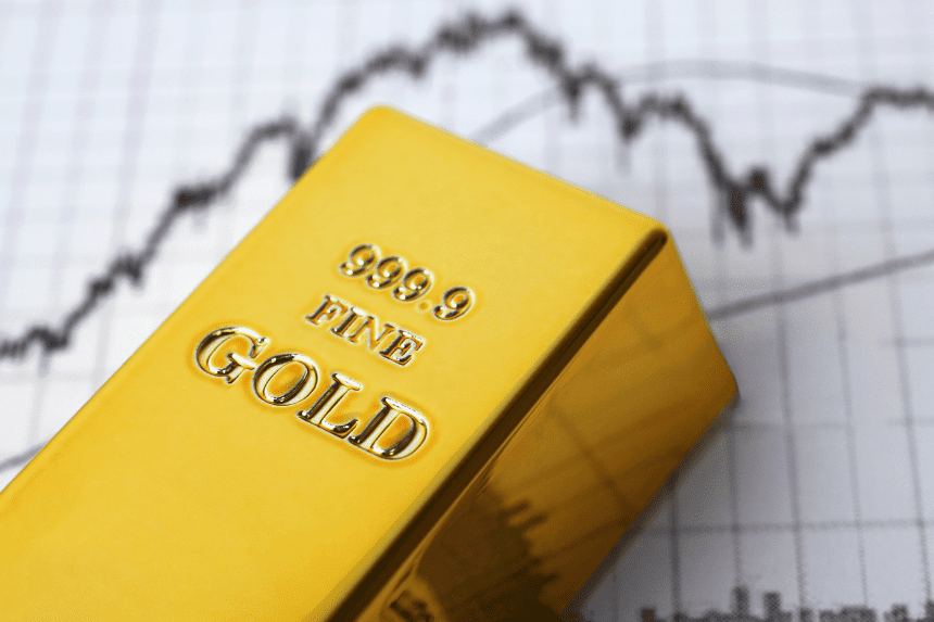 Gold bar chart