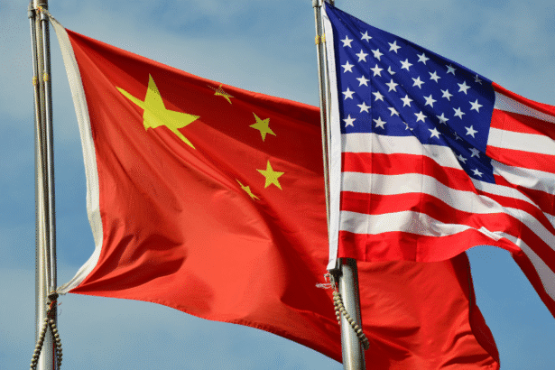 China and US flags