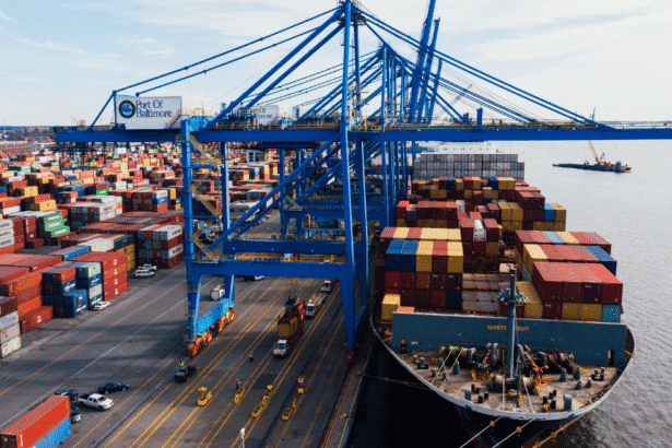 Baltimore port container ship