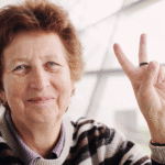 Elderly couple walking