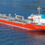 Capsized chemical cargo ship