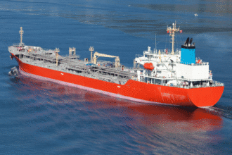 Capsized chemical cargo ship