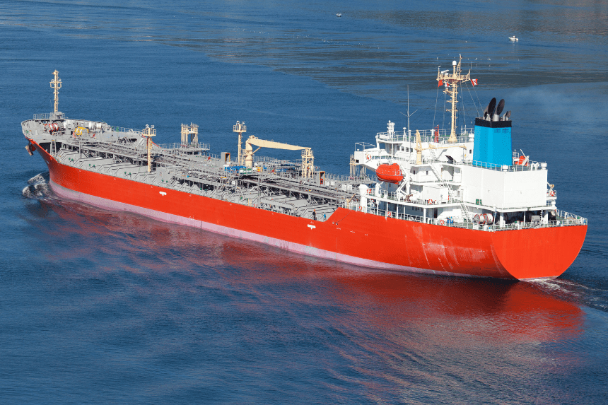 Capsized chemical cargo ship