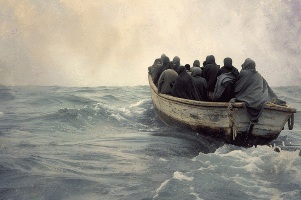 Capsized smuggling boat