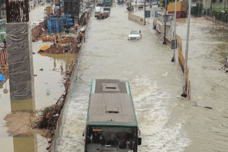 Bengaluru city flood scene