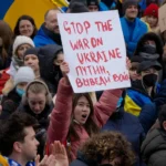 Protesters rally against the war in Ukraine, calling for peace and urging support for Vatican peace talks