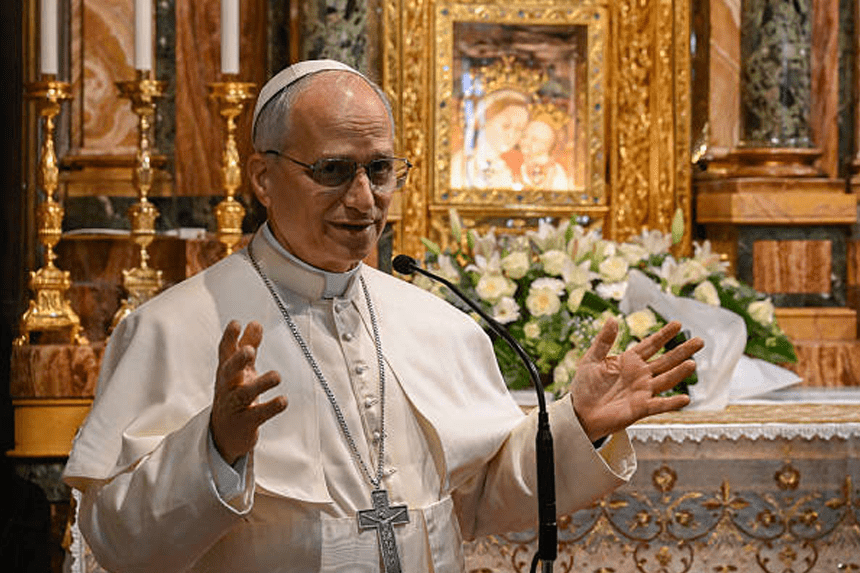 Pope Leo XIV speaking