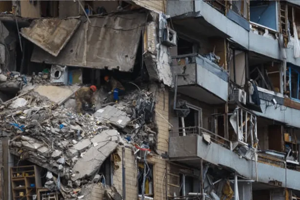 Missile strike aftermath Ukraine