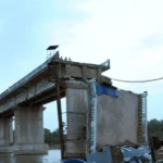 Gujarat bridge collapse scene