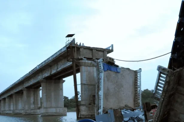 Gujarat bridge collapse scene