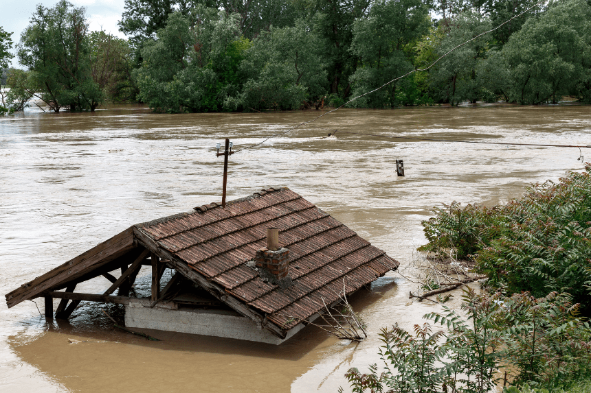 South Korea flood destruction