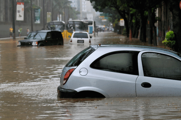 Flash flooding in city
