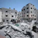 Gaza clinic airstrike aftermath