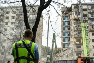 Kyiv skyline under attack