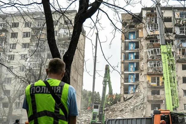 Kyiv skyline under attack