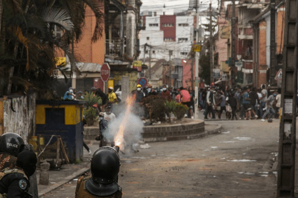 Madagascar protest tear gas
